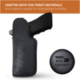 Black Optic Ready Laser Compatible IWB Holster for Glock 17, 22, 31. Right Hand