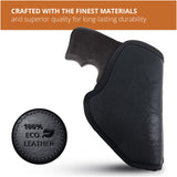 IWB Eco Leather 38 Revolver Holster. Compatible with 38 J Frames Left Hand