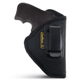 Black IWB Eco Leather 38 Revolver Holster. Compatible with 38 J Frames