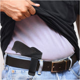 Black IWB Eco Leather 38 Revolver Holster. Compatible with 38 J Frames