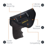 Black IWB Eco Leather 38 Revolver Holster. Compatible with 38 J Frames