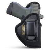 Black Subcompact IWB Eco Leather Holster with Light for Glock 43, 42, SCCY (Right Hand)