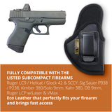 Black Subcompact IWB Eco Leather Holster with Light for Glock 43, 42, SCCY (Right Hand)