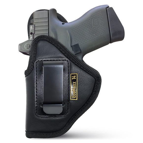 Black Subcompact Optic Ready IWB Eco Leather Holster for Ruger Sec, Taurus GX4 9mm(Left Hand)