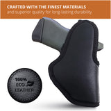 Black Subcompact Optic Ready IWB Eco Leather Holster for Ruger Sec, Taurus GX4 9mm(Left Hand)