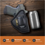 Black Subcompact Optic Ready IWB Eco Leather Holster for Ruger Sec, Taurus GX4 9mm (Right Hand)