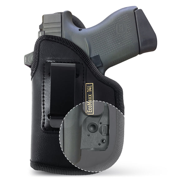 Black Subcompact Optic Ready IWB Eco Leather Holster for Kahr PM45, Ruger LC9s / EC9s. (Leftt Hand)