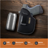 Black Subcompact Optic Ready IWB Eco Leather Holster for Kahr PM45, Ruger LC9s / EC9s. (Leftt Hand)
