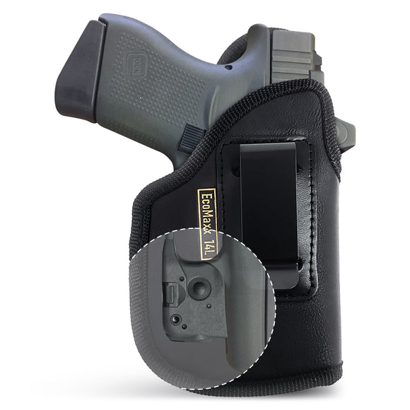 Black Subcompact Optic Ready IWB Eco Leather Holster for Kahr PM45, Ruger LC9s / EC9s. (Right Hand)