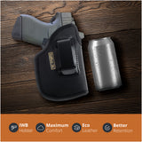 Black Subcompact Optic Ready IWB Eco Leather Holster for Kahr PM45, Ruger LC9s / EC9s. (Right Hand)