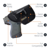Black Subcompact Optic Ready IWB Eco Leather Holster for Kahr PM45, Ruger LC9s / EC9s. (Right Hand)