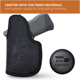 Black Subcompact Optic Ready IWB Eco Leather Holster for Kahr PM45, Ruger LC9s / EC9s. (Right Hand)