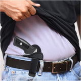 Black IWB Eco Leather Revolver 38 Special Holster. Compatible with Taurus 856. Right Hand