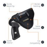 Black IWB Eco Leather Revolver 38 Special Holster. Compatible with Taurus 856. Right Hand
