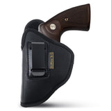 Black IWB Eco Leather Revolver Holster. Compatible with Taurus Judge, Ruger Sp101. Left Hand
