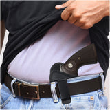 Black IWB Eco Leather Revolver Holster. Compatible with Taurus Judge, Ruger Sp101. Left Hand