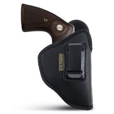 Black IWB Eco Leather Revolver Holster. Compatible with Taurus Judge, Ruger Sp101. Right Hand
