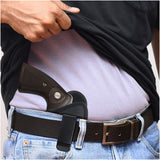 Black IWB Eco Leather Revolver Holster. Compatible with Taurus Judge, Ruger Sp101. Right Hand