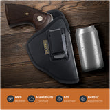Black IWB Eco Leather Revolver Holster. Compatible with Taurus Judge, Ruger Sp101. Right Hand