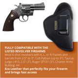 Black IWB Eco Leather Revolver Holster. Compatible with Taurus Judge, Ruger Sp101. Right Hand