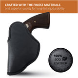 Black IWB Eco Leather Revolver Holster. Compatible with Taurus Judge, Ruger Sp101. Right Hand