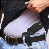 Black IWB Eco Leather Revolver Holster. Fits 357 Magnum with K, L, or N Frames. Left Hand.