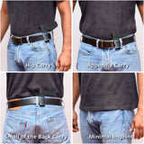 Black IWB Eco Leather Revolver Holster. Fits 357 Magnum with K, L, or N Frames. Left Hand.