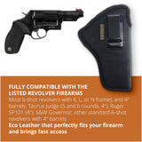 Black IWB Eco Leather Revolver Holster. Fits 357 Magnum with K, L, or N Frames. Right Hand.