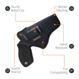 Black IWB Eco Leather Revolver Holster. Fits 357 Magnum with K, L, or N Frames. Right Hand.