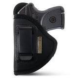 Black Micro Compact Eco Leather IWB Holster. For S&W Bodyguard, Taurus. Left Hand