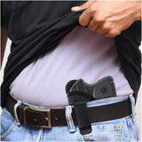 Black Micro Compact Eco Leather IWB Holster. For S&W Bodyguard, Taurus. Left Hand