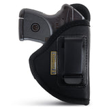 Black Micro Compact Eco Leather IWB Holster. For S&W Bodyguard, Taurus. Right Hand