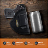 Black Micro Compact Eco Leather IWB Holster. For S&W Bodyguard, Taurus. Right Hand