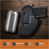 Black Eco Leather IWB Holster for Laser. Fits Sig P238/938, Colt Mustang. Left Hand
