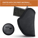 Black Eco Leather IWB Holster for Laser. Fits Sig P238/938, Colt Mustang. Left Hand