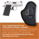Black Eco Leather IWB Holster for Laser. Fits Sig P238/938, Colt Mustang. Right Hand