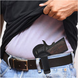 Black Compact Eco Leather IWB Holster. Fits Colt Defender 3", S&W 1911 3". Left Hand