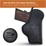 Black Compact Eco Leather IWB Holster. Fits Colt Defender 3", S&W 1911 3". Left Hand