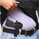 Black Compact Eco Leather IWB Holster. Fits Colt Defender 3", S&W 1911 3". Right Hand