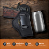 Black Compact Eco Leather IWB Holster. Fits Colt Defender 3", S&W 1911 3". Right Hand