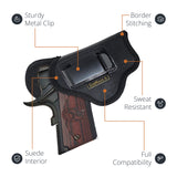 Black Compact Eco Leather IWB Holster. Fits Colt Defender 3", S&W 1911 3". Right Hand