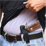 Black Eco Leather Optic Ready IWB Holster. Fits Colt 1911 4, Glock 48. Left Hand