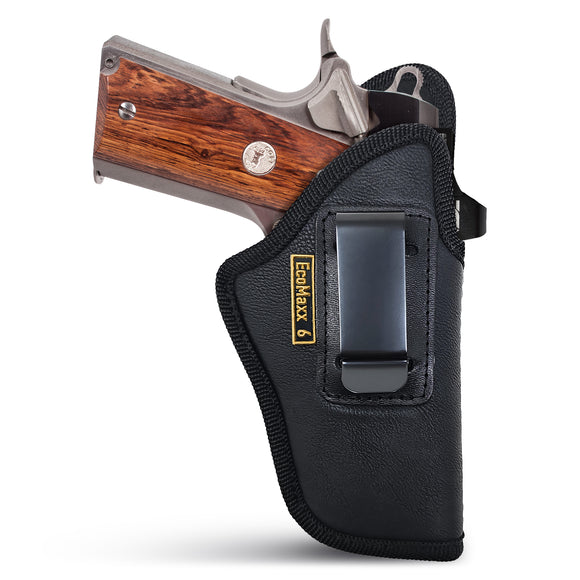 Black Eco Leather Optic Ready IWB Holster. Fits Colt 1911 4, Glock 48. Right Hand