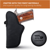 Black Eco Leather Optic Ready IWB Holster. Fits Colt 1911 4, Glock 48. Right Hand