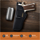 Black Eco Leather IWB Holster for 1911 5". Compatible with Colt, Sig Sauer P210. Left Hand