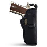 Black Eco Leather IWB Holster for 1911 5". Compatible with Colt, Sig Sauer P210.