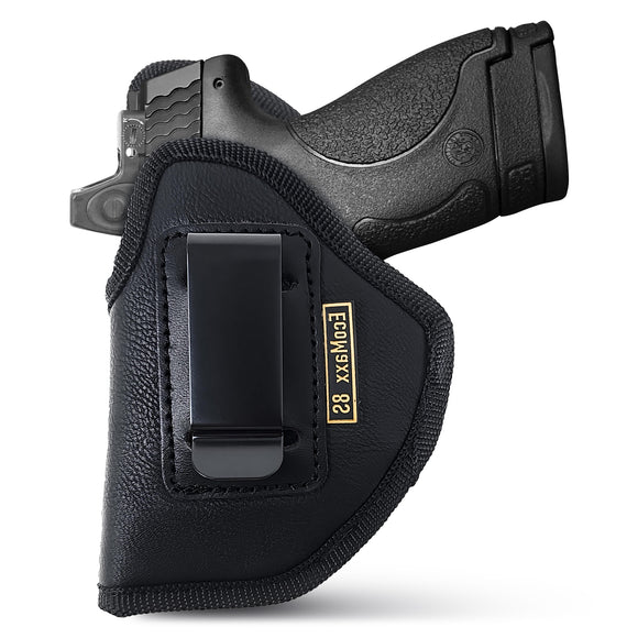 Black Eco Leather IWB Holster. Fits Ruger LC9, Taurus Slim 709. Left Hand
