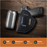 Black Eco Leather IWB Holster. Fits Ruger LC9, Taurus Slim 709. Left Hand