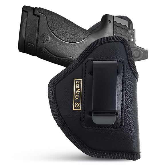 Black Eco Leather IWB Holster. Fits Ruger LC9, Taurus Slim 709. Right Hand