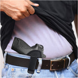 Black Eco Leather IWB Holster. Fits Ruger LC9, Taurus Slim 709. Right Hand